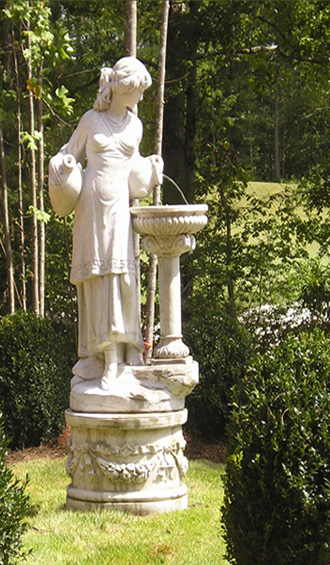 image of fountain in garden